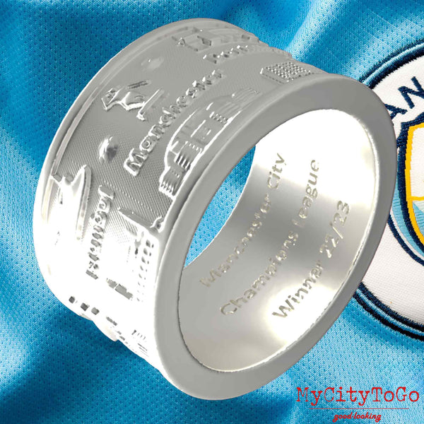 Silver Ring with Manchester City engraved