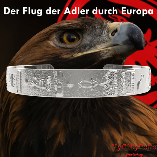 Armreif aus recyceltem Silber mit Motiven der Frankfurter Europa-League-Saison 21/22