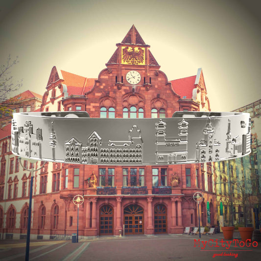 Armreif mit Motiven der Stadt Dortmund in Silber hochglänzend