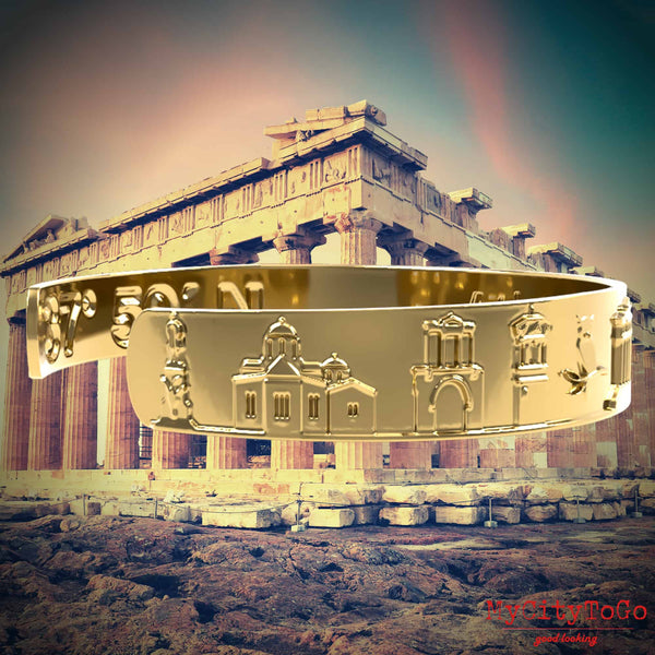 golden bracelet with motifs from Athens